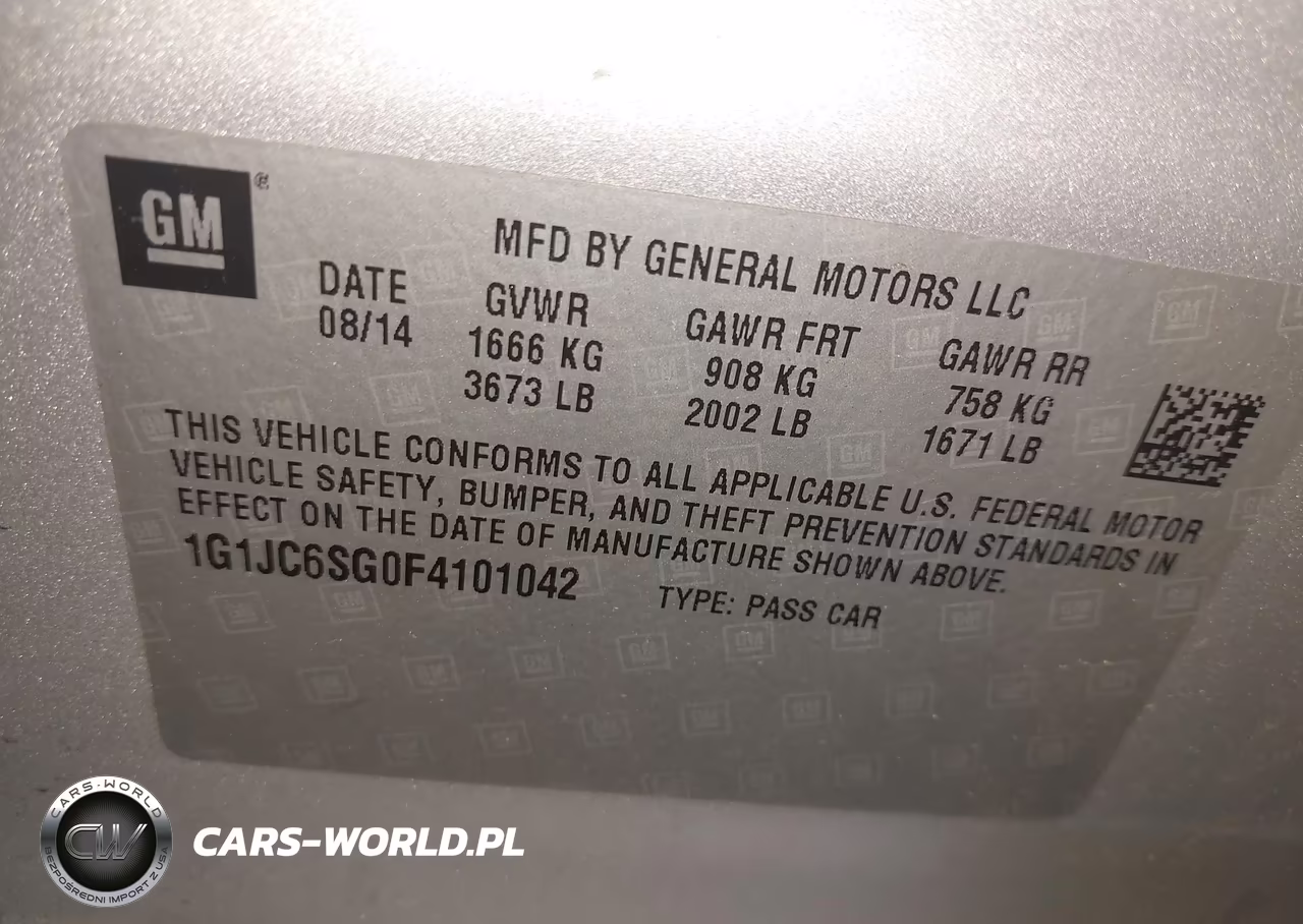 2015 Chevrolet Sonic Lt Auto VIN:1G1JC6SG0F4101042 - 9