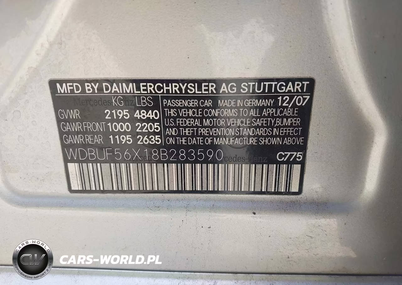 2008 Mercedes-Benz E 350 VIN:WDBUF56X18B283590 - 9