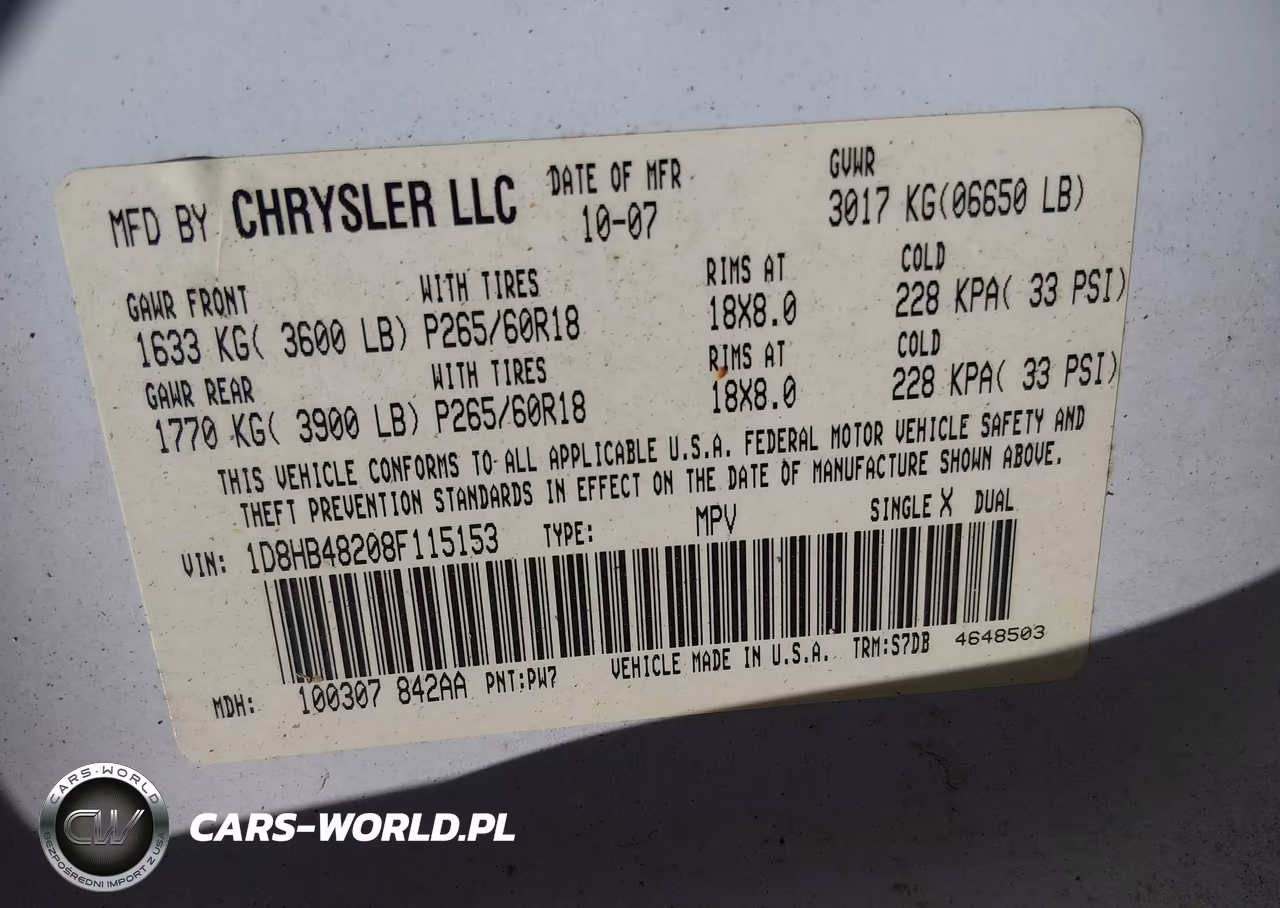 2008 Dodge Durango Slt VIN:1D8HB48208F115153 - 9