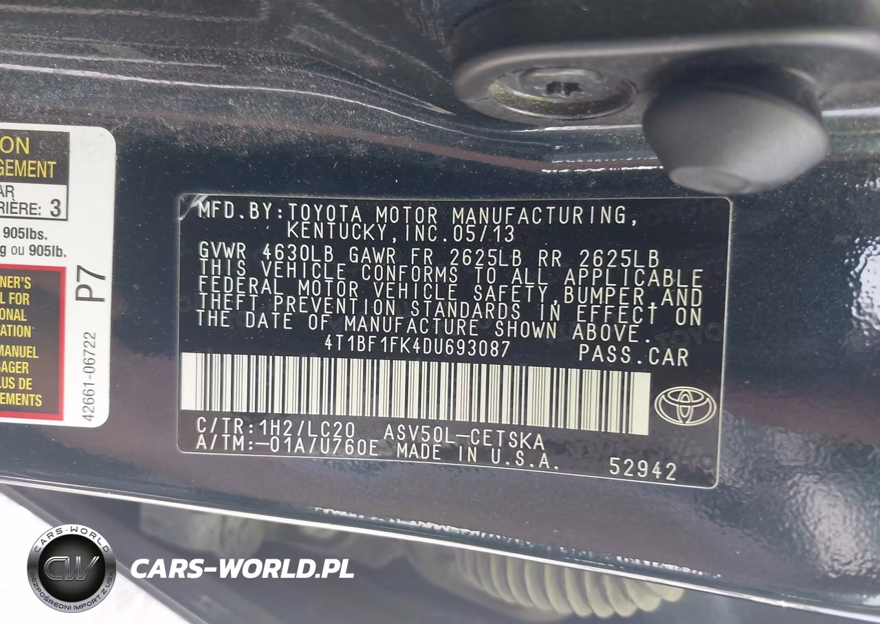 2013 Toyota Camry Se VIN:4T1BF1FK4DU693087 - 9