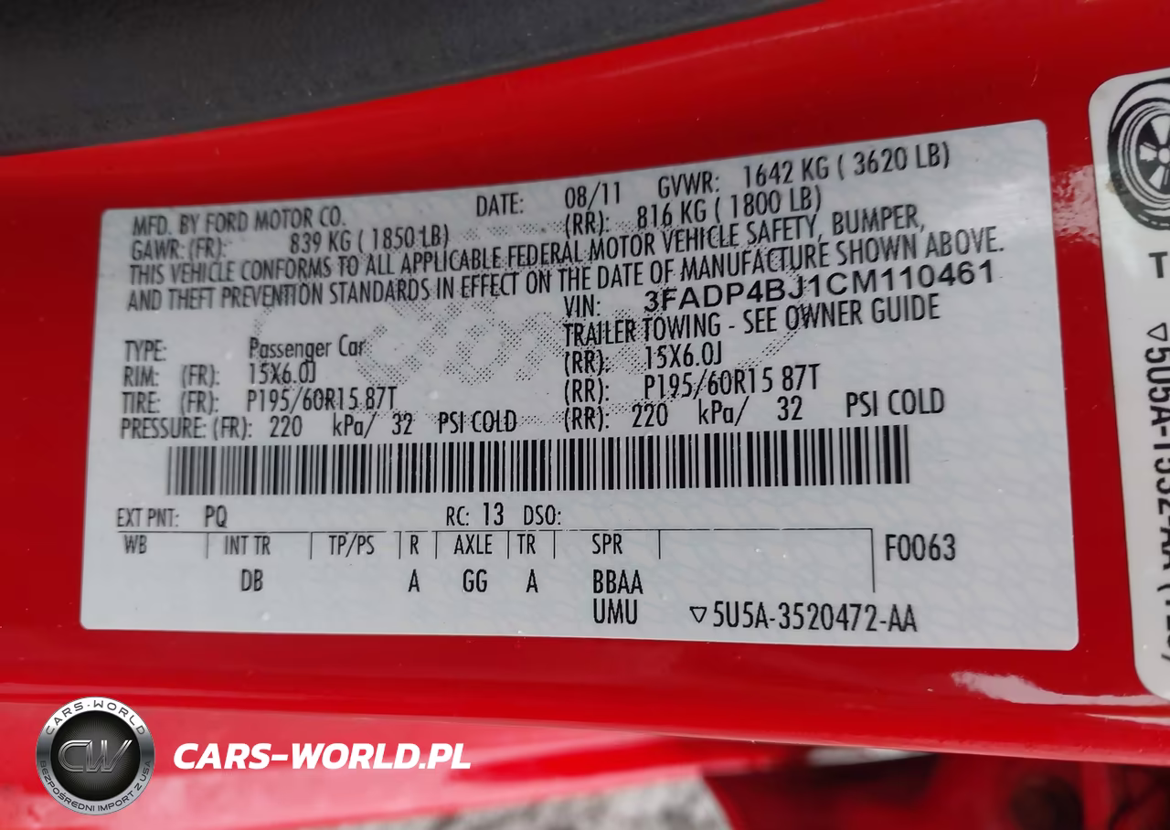 2012 Ford Fiesta Se VIN:3FADP4BJ1CM110461 - 9