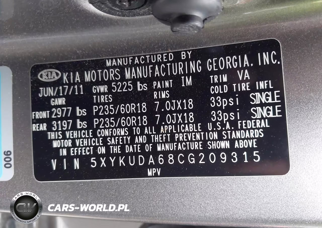 2012 Kia Sorento Ex VIN:5XYKUDA68CG209315 - 9