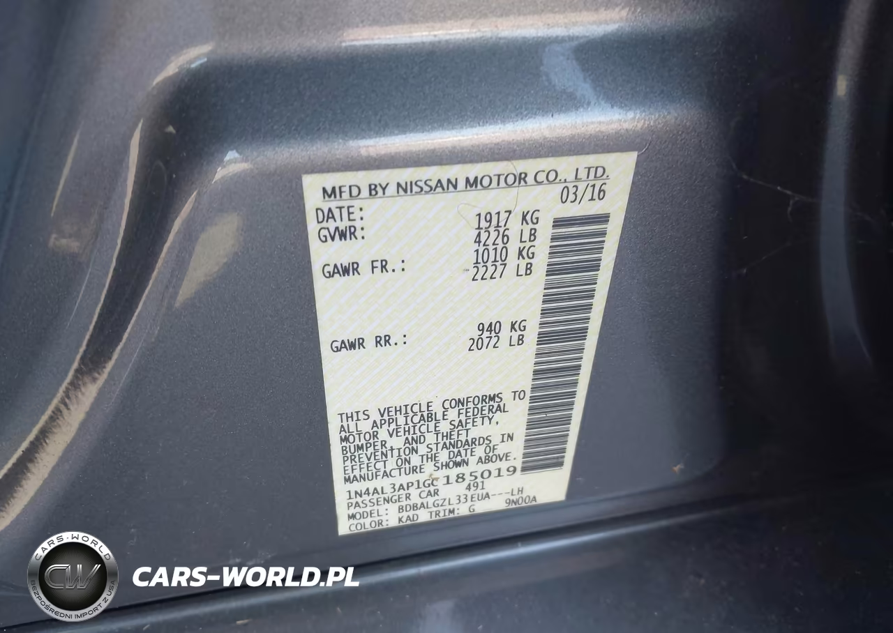 2016 Nissan Altima 2.5 S VIN:1N4AL3AP1GC185019 - 9