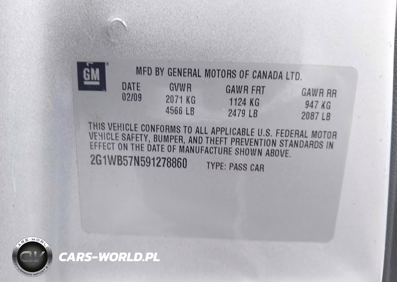 2009 Chevrolet Impala Ls VIN:2G1WB57N591278860 - 9