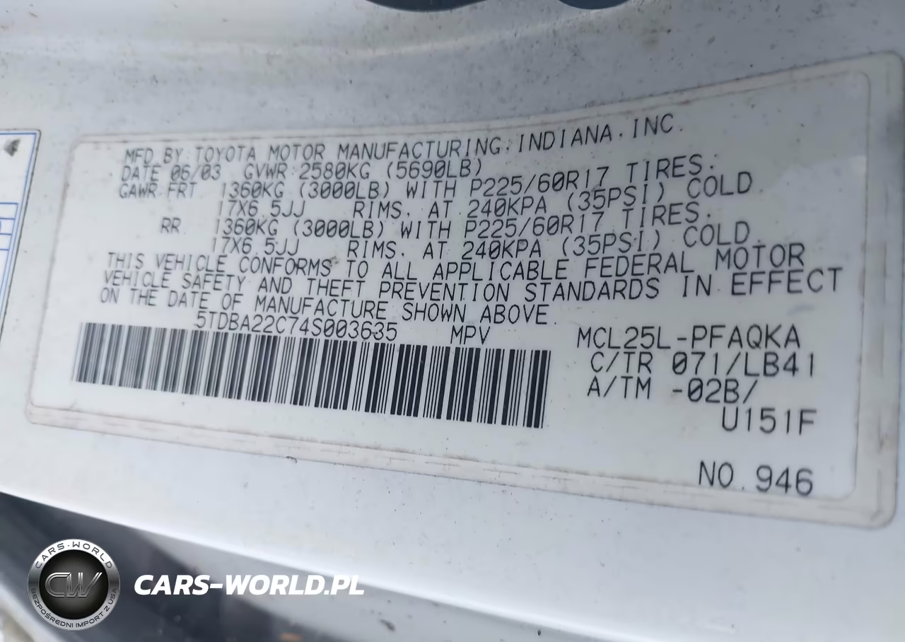 2004 Toyota Sienna Xle VIN:5TDBA22C74S003635 - 9