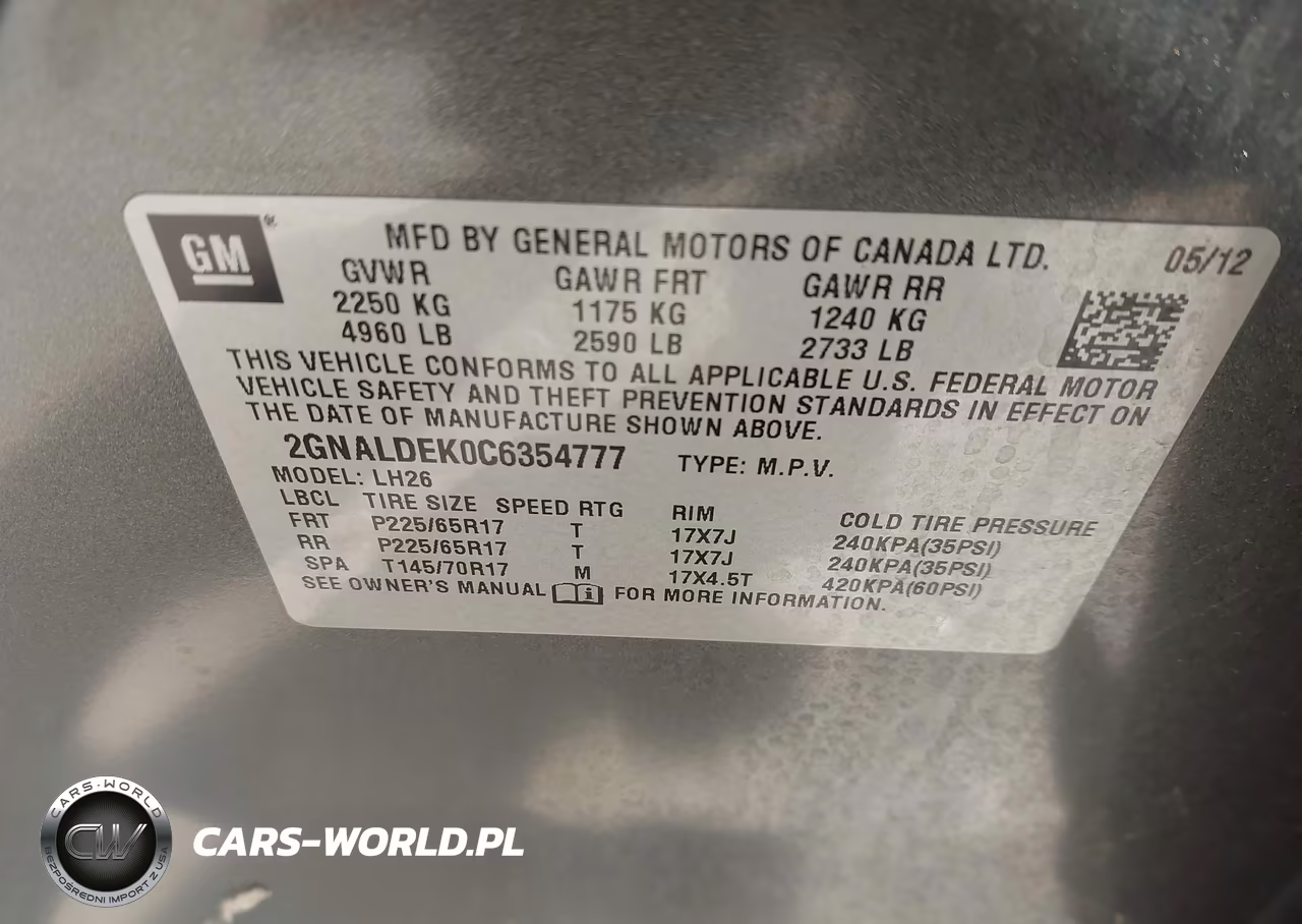 2012 Chevrolet Equinox 1Lt VIN:2GNALDEK0C6354777 - 9