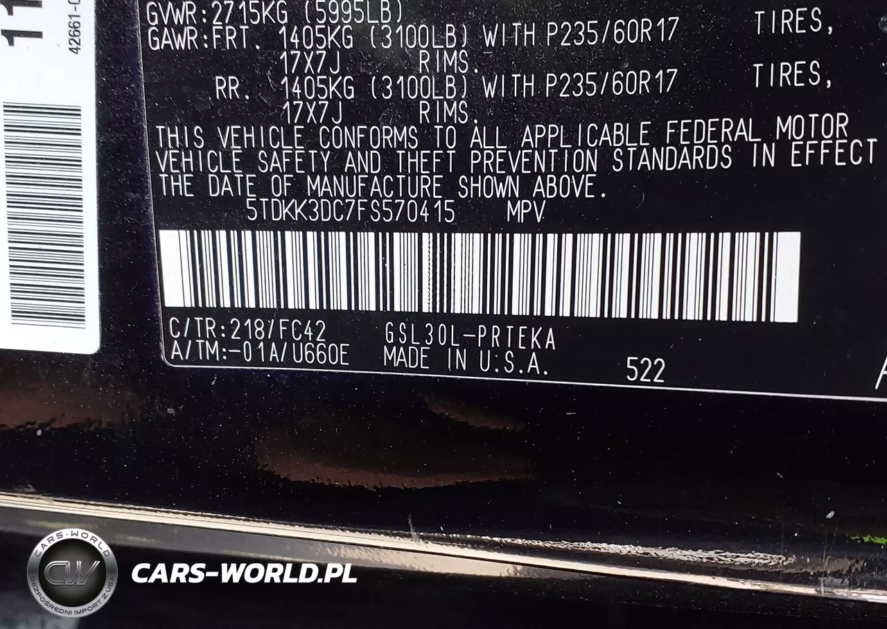 2015 Toyota Sienna Le 8 Passenger VIN:5TDKK3DC7FS570415 - 9