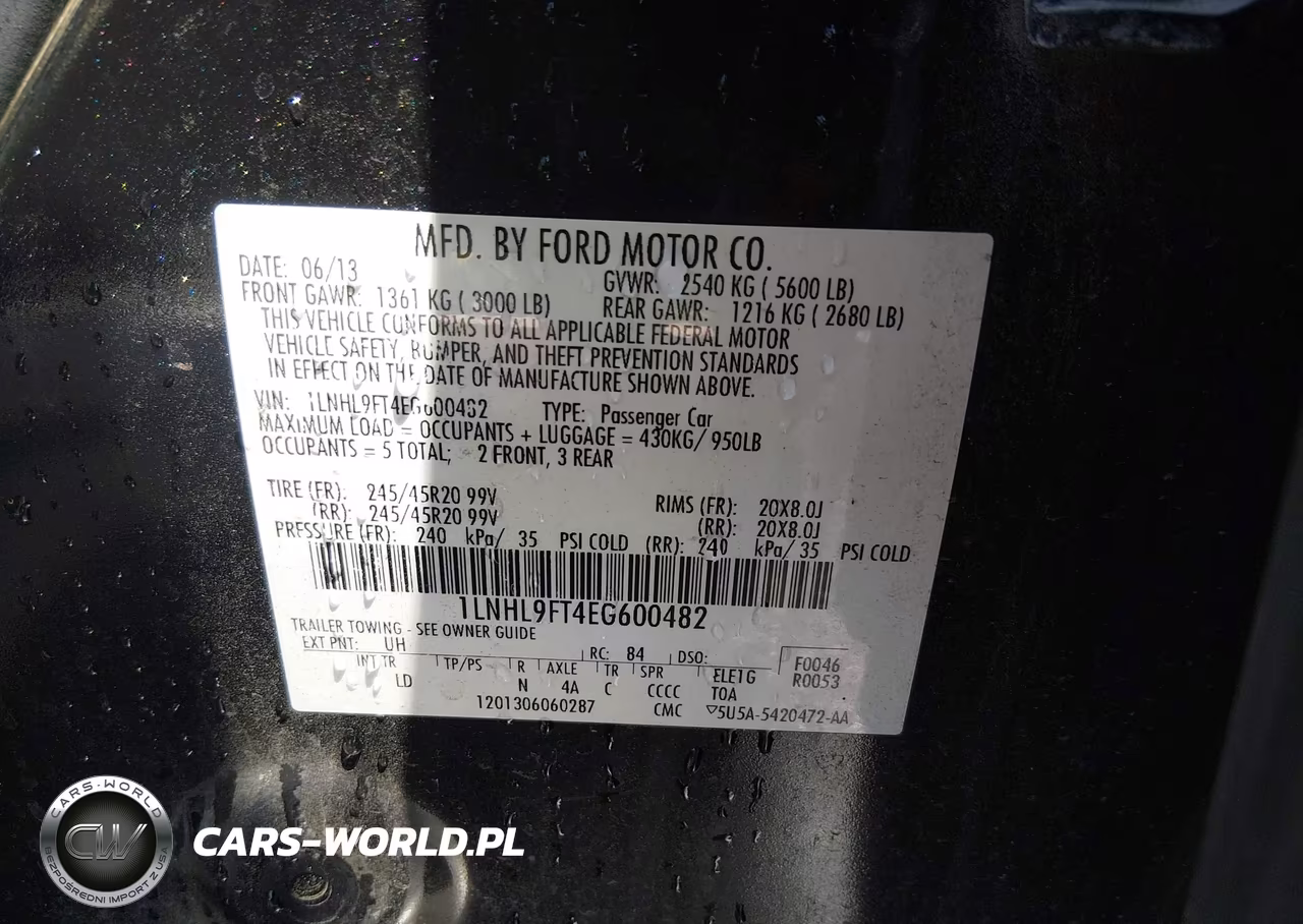 2014 Lincoln Mks Ecoboost VIN:1LNHL9FT4EG600482 - 9