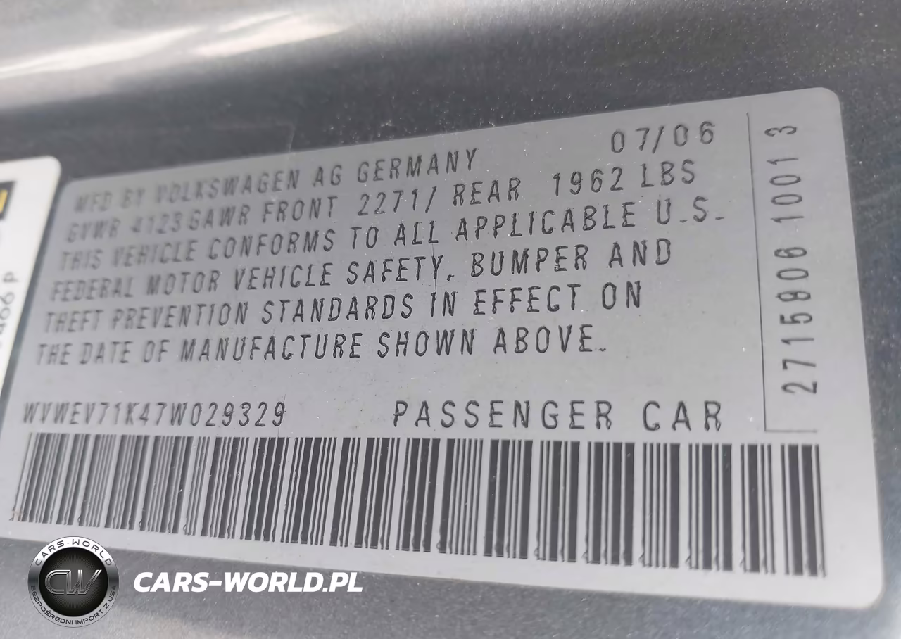 2007 Volkswagen Gti 2-Door VIN:WVWEV71K47W029329 - 9