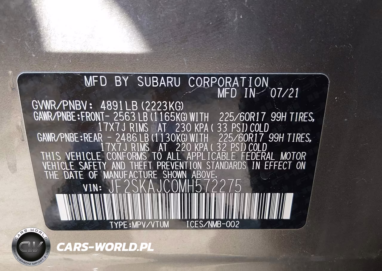 2021 Subaru Forester Premium VIN:JF2SKAJC0MH572275 - 9