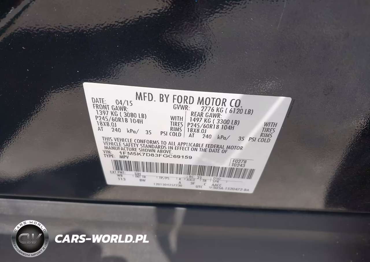 2015 Ford Explorer Xlt VIN:1FM5K7D83FGC69159 - 9