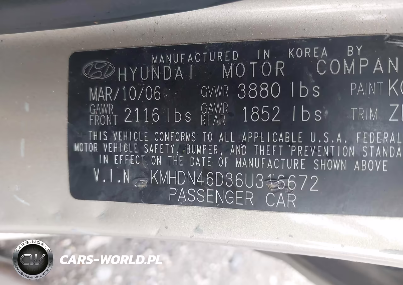 2006 Hyundai Elantra Gls-Limited VIN:KMHDN46D36U316672 - 9