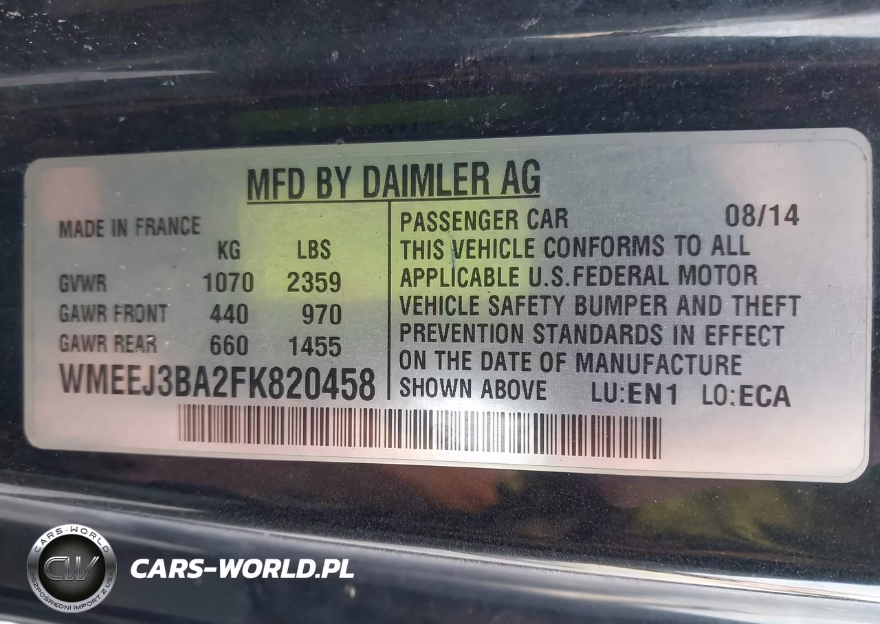 2015 Smart Fortwo Pure VIN:WMEEJ3BA2FK820458 - 9