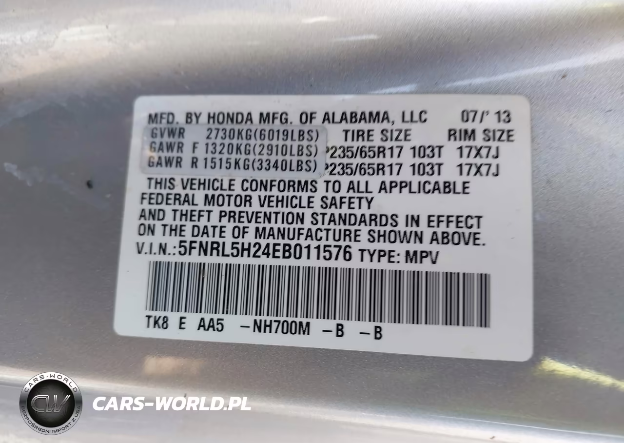 2014 Honda Odyssey Lx VIN:5FNRL5H24EB011576 - 9
