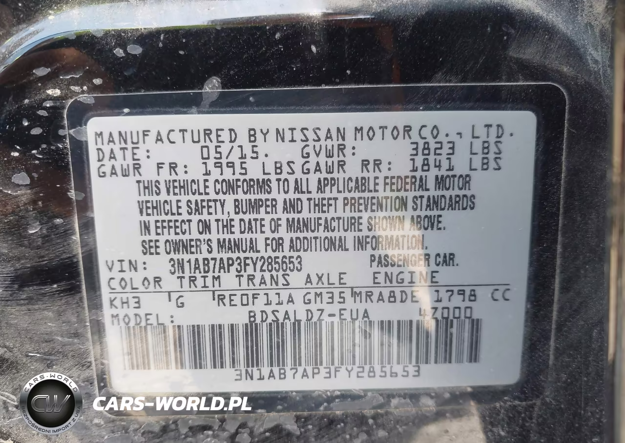 2015 Nissan Sentra Sv VIN:3N1AB7AP3FY285653 - 9