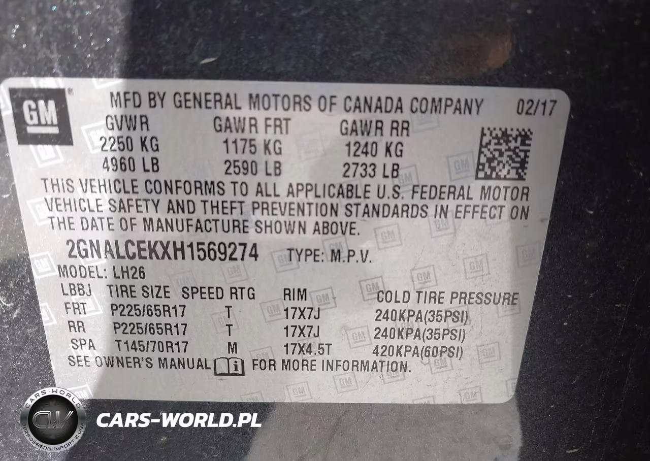 2017 Chevrolet Equinox Lt VIN:2GNALCEKXH1569274 - 9