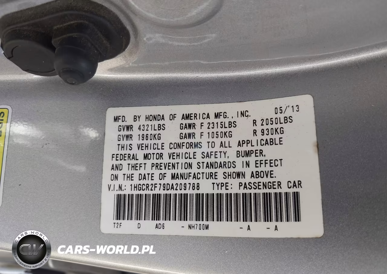 2013 Honda Accord Ex VIN:1HGCR2F79DA209788 - 9