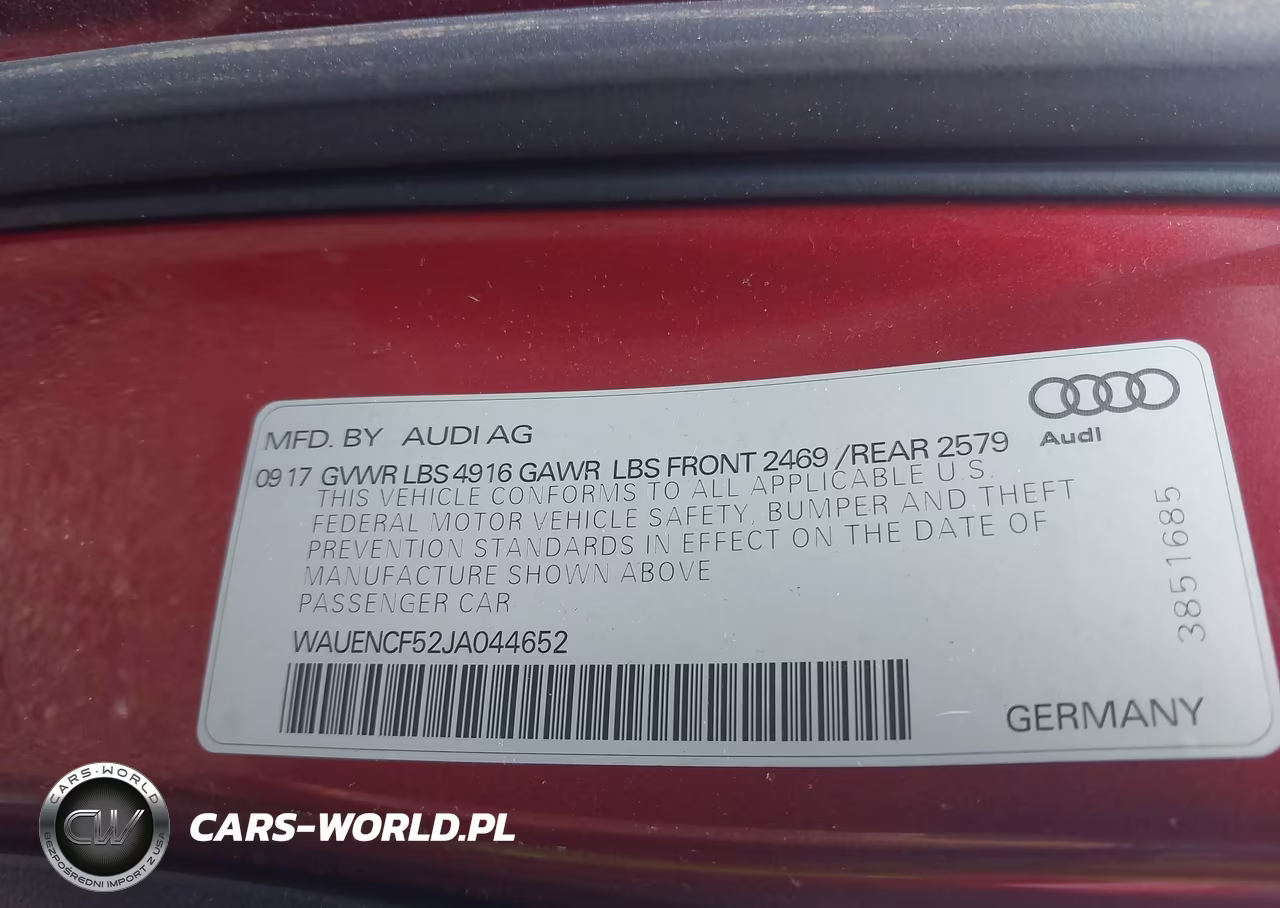 2018 Audi A5 Sportback Premium Plus VIN:WAUENCF52JA044652 - 9
