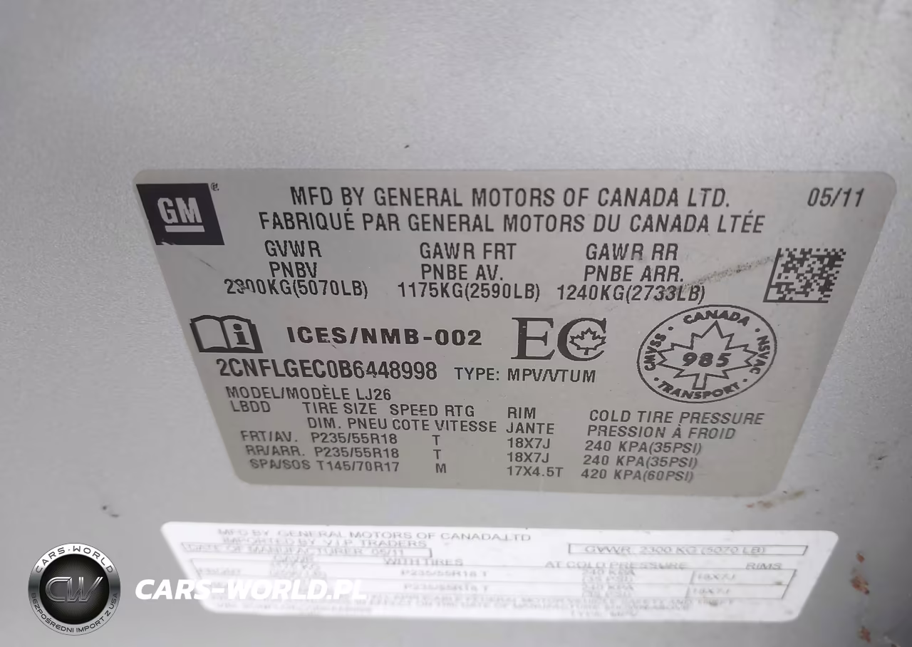 2011 Chevrolet Equinox Ltz VIN:2CNFLGEC0B6448998 - 9