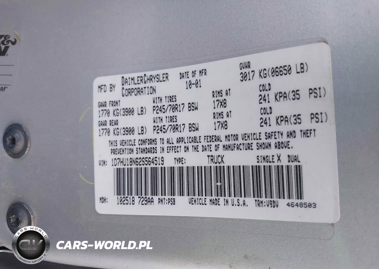 2002 Dodge Ram 1500 St VIN:1D7HU18N62S564519 - 9
