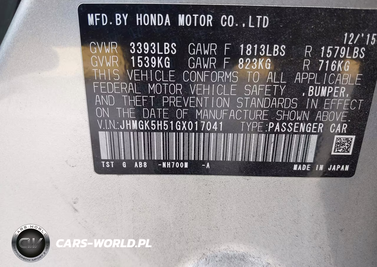 2016 Honda Fit Lx VIN:JHMGK5H51GX017041 - 9