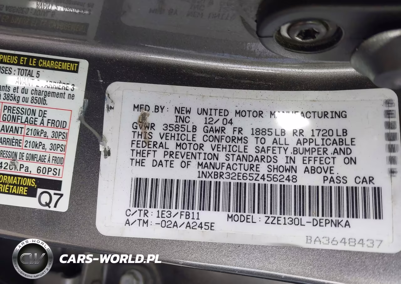 2005 Toyota Corolla Le VIN:1NXBR32E65Z456248 - 9
