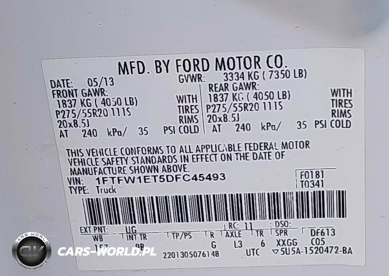 2013 Ford F-150 Platinum VIN:1FTFW1ET5DFC45493 - 9