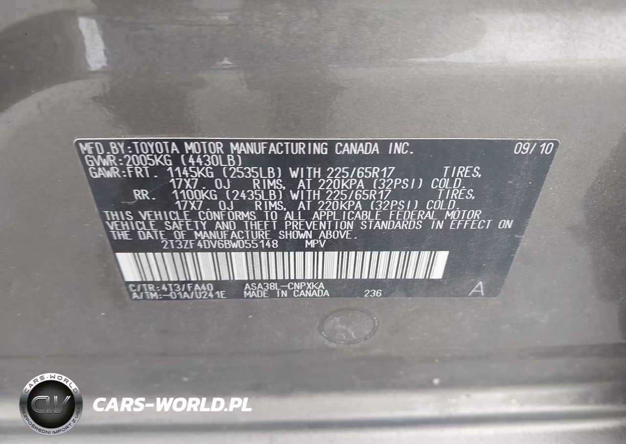 2011 Toyota Rav4 VIN:2T3ZF4DV6BW055148 - 9