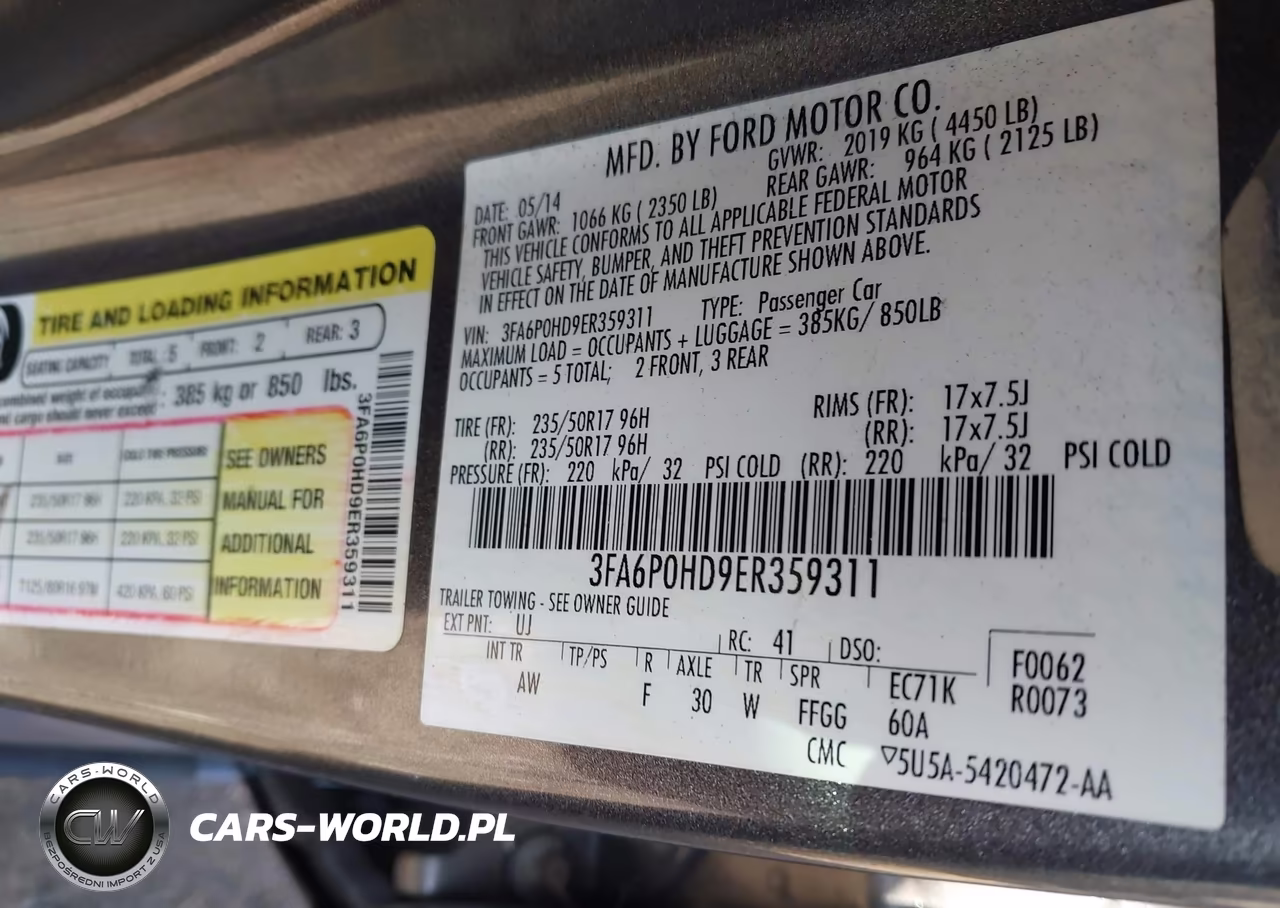 2014 Ford Fusion Se VIN:3FA6P0HD9ER359311 - 9
