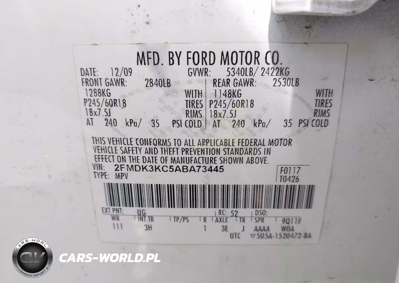 2010 Ford Edge Limited VIN:2FMDK3KC5ABA73445 - 9