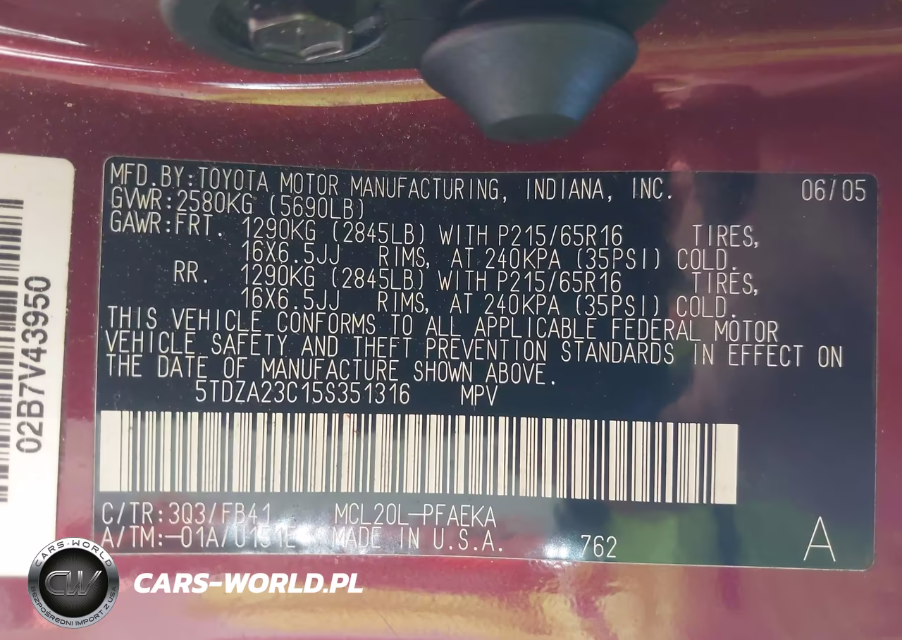 2005 Toyota Sienna Le VIN:5TDZA23C15S351316 - 9