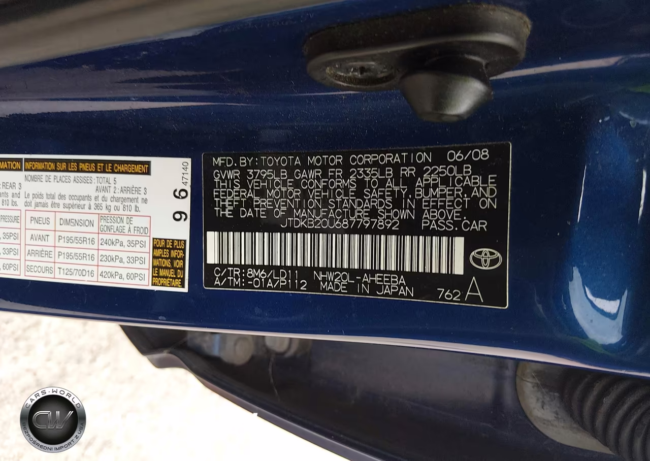 2008 Toyota Prius Touring VIN:JTDKB20U687797892 - 9
