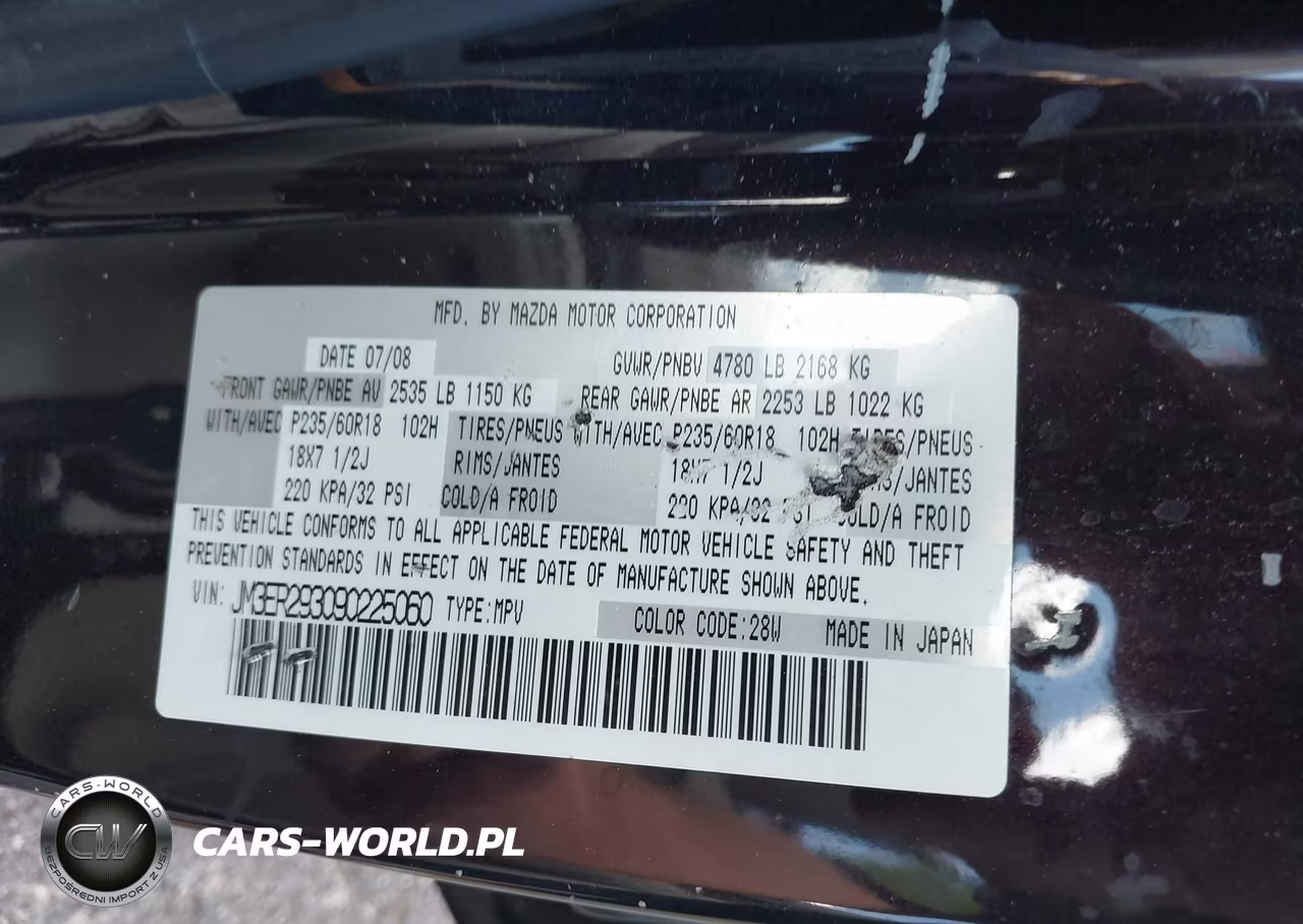 2009 Mazda Cx-7 Sport VIN:JM3ER293090225060 - 9