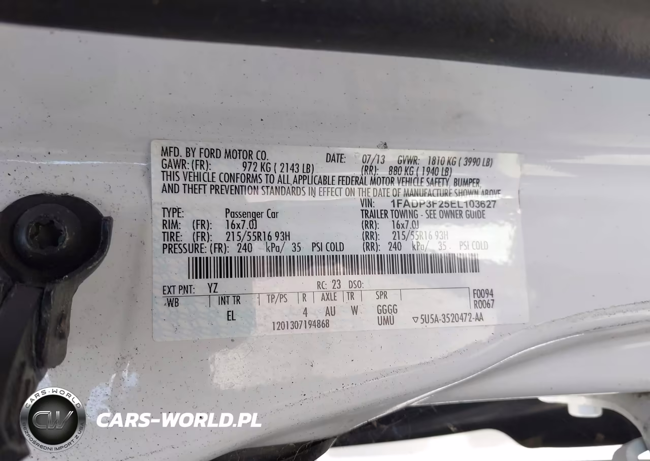 2014 Ford Focus Se VIN:1FADP3F25EL103627 - 9