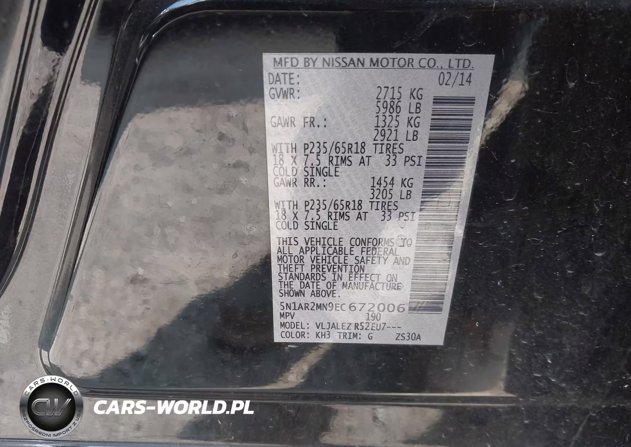 2014 Nissan Pathfinder Sv VIN:5N1AR2MN9EC672006 - 9
