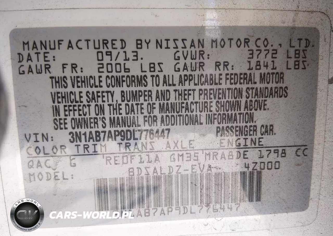 2013 Nissan Sentra Sv VIN:3N1AB7AP9DL776447 - 9