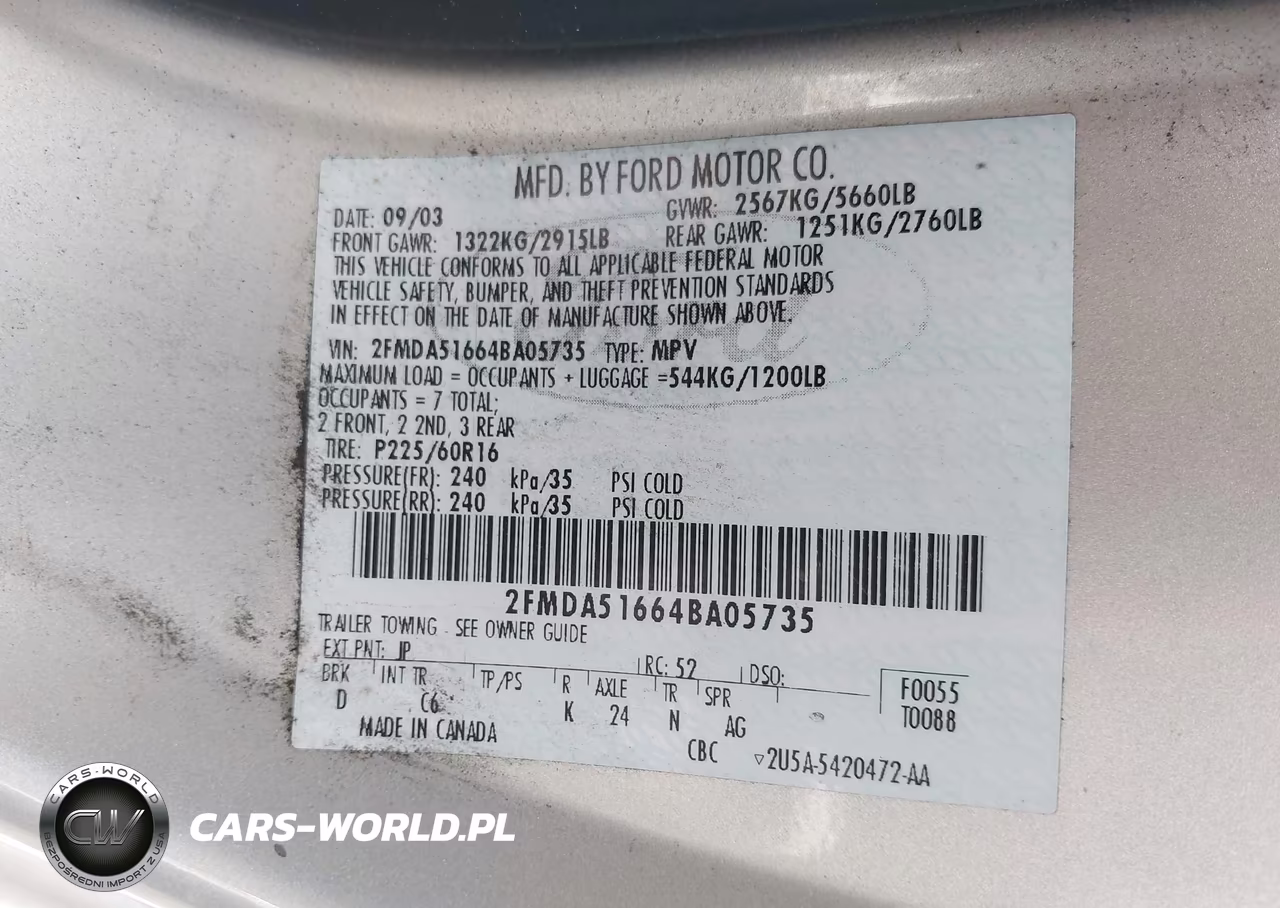 2004 Ford Freestar Se VIN:2FMDA51664BA05735 - 9