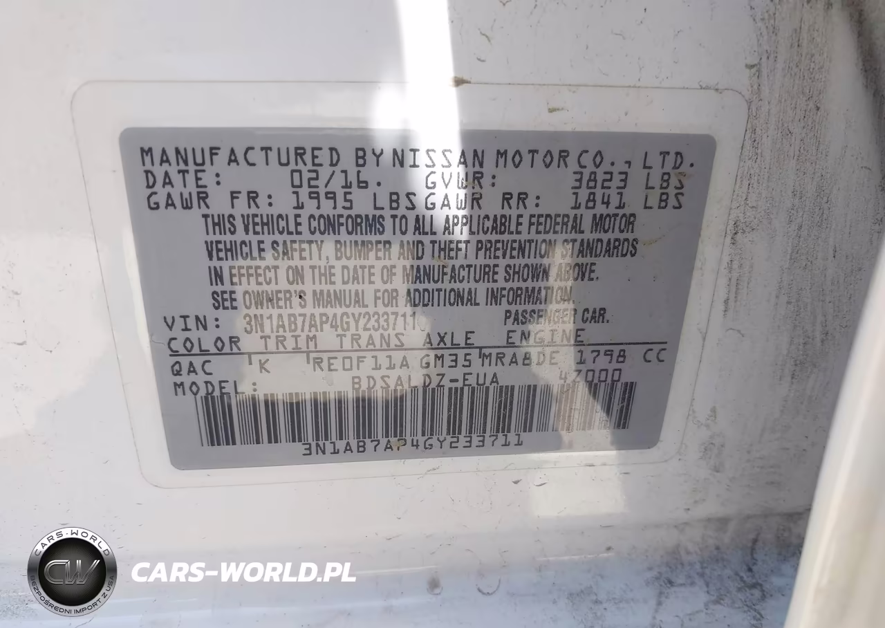 2016 Nissan Sentra Sv VIN:3N1AB7AP4GY233711 - 9