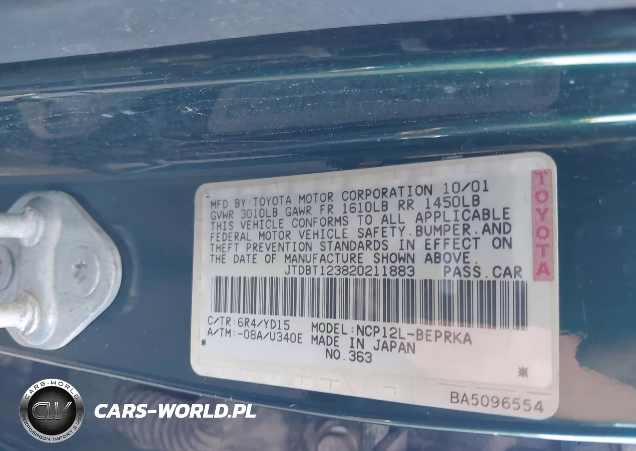 2002 Toyota Echo VIN:JTDBT123820211883 - 9