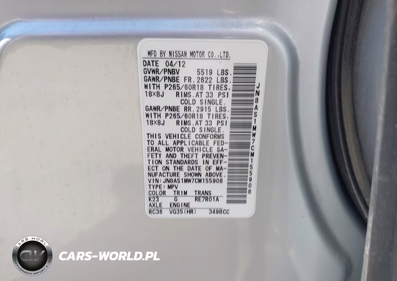 2012 Infiniti Fx35 VIN:JN8AS1MW7CM155908 - 9