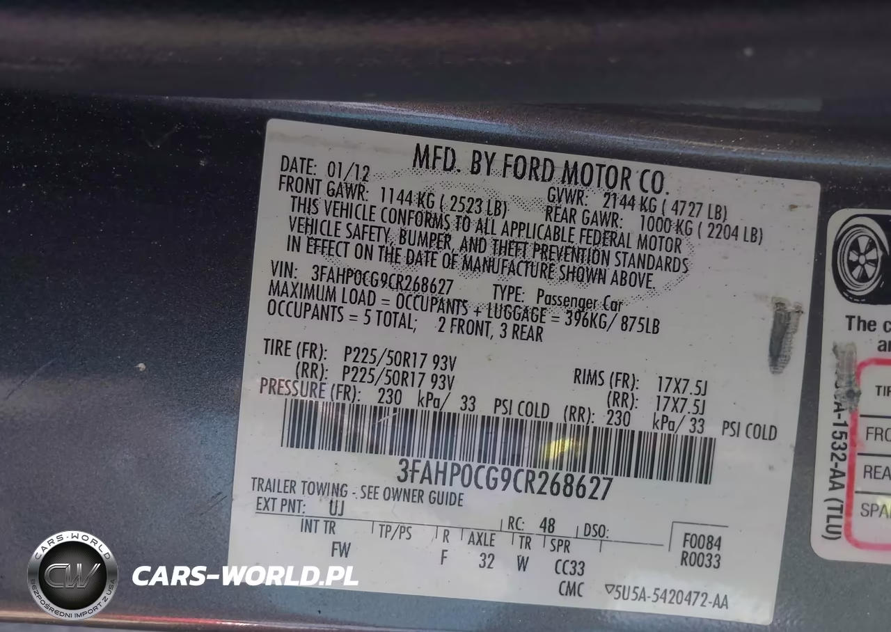 2012 Ford Fusion Sel VIN:3FAHP0CG9CR268627 - 9