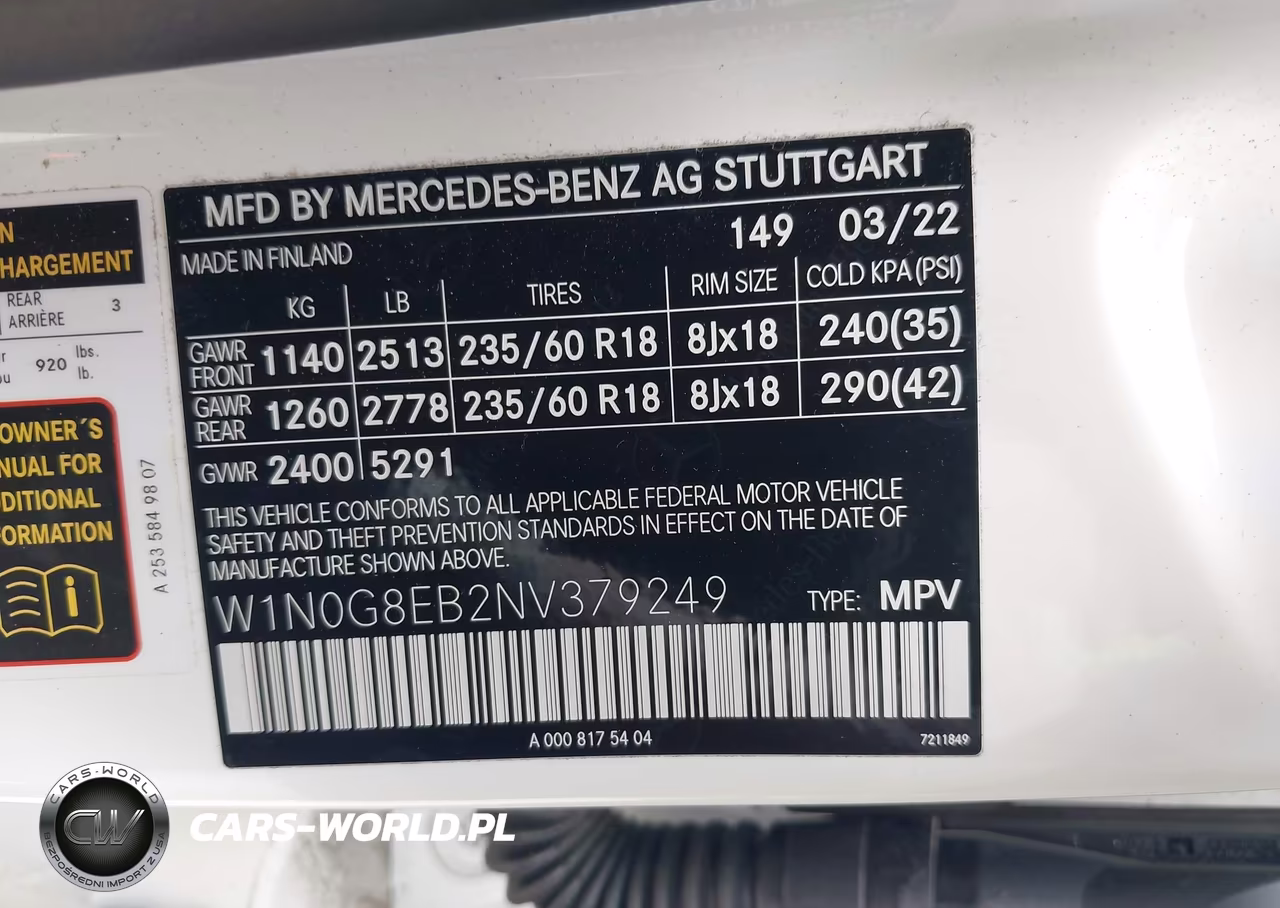 2022 Mercedes-Benz Glc 300 4Matic Suv VIN:W1N0G8EB2NV379249 - 9