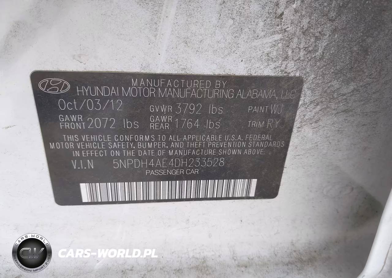 2013 Hyundai Elantra Limited VIN:5NPDH4AE4DH233528 - 9