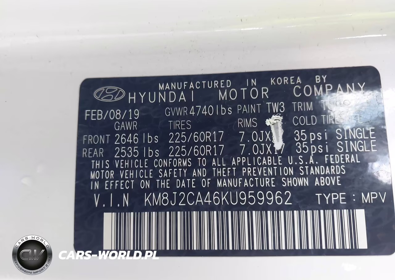 2019 Hyundai Tucson Se VIN:KM8J2CA46KU959962 - 9