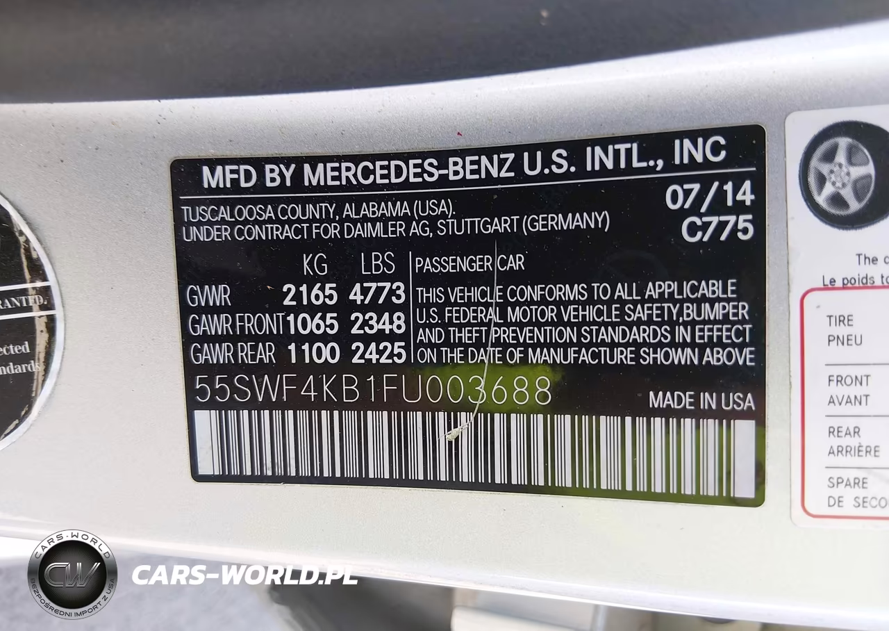2015 Mercedes-Benz C 300 4Matic VIN:55SWF4KB1FU003688 - 9