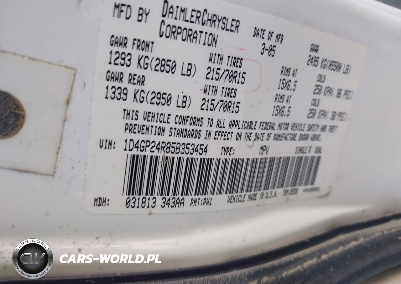 2005 Dodge Grand Caravan Se VIN:1D4GP24R85B353454 - 9