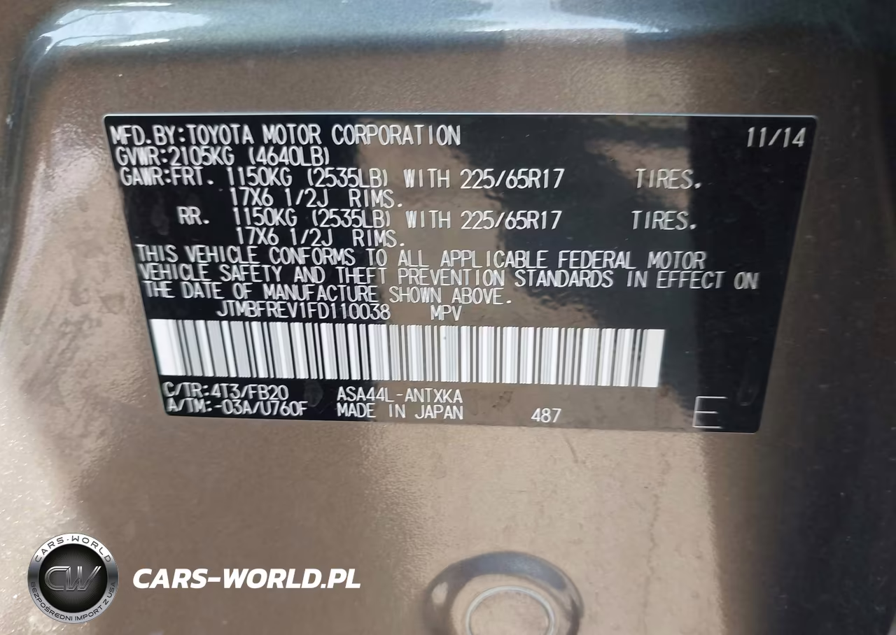 2015 Toyota Rav4 Le VIN:JTMBFREV1FD110038 - 9