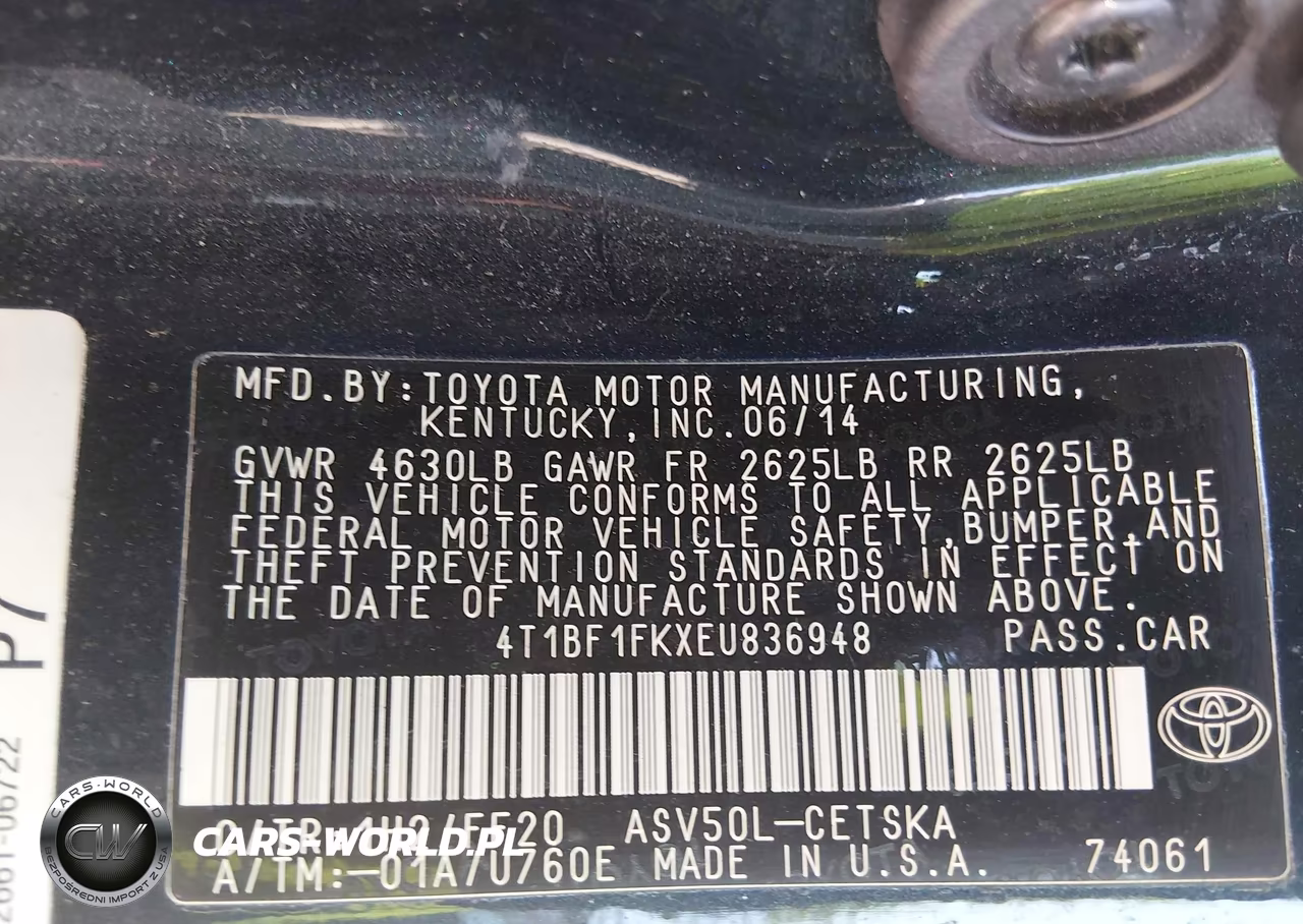 2014 Toyota Camry Se VIN:4T1BF1FKXEU836948 - 9