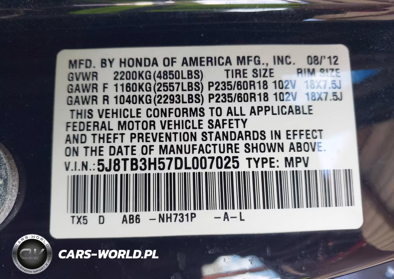 2013 Acura Rdx VIN:5J8TB3H57DL007025 - 9