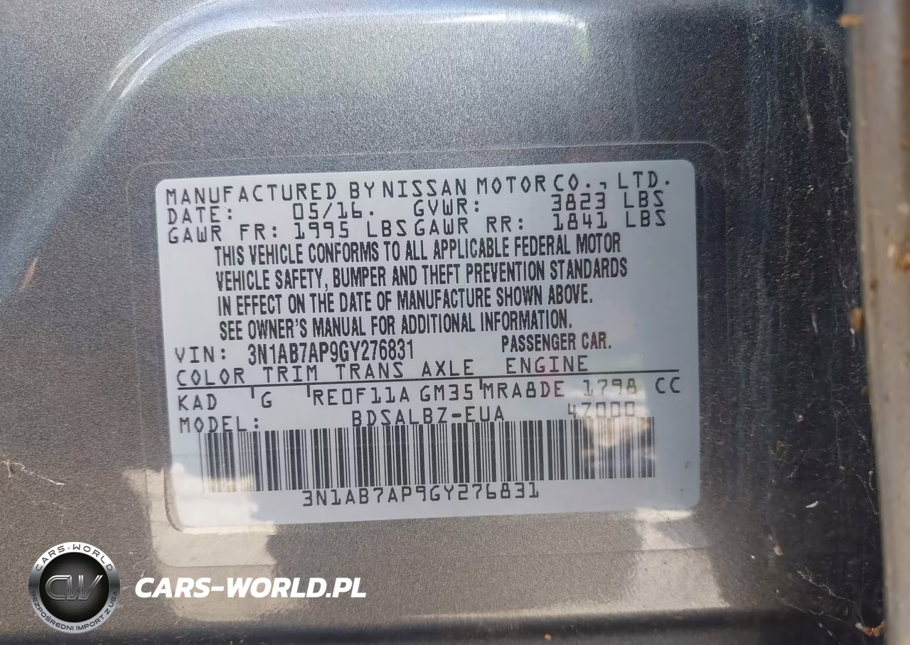 2016 Nissan Sentra Fe+ S-S-Sl-Sr-Sv VIN:3N1AB7AP9GY276831 - 9